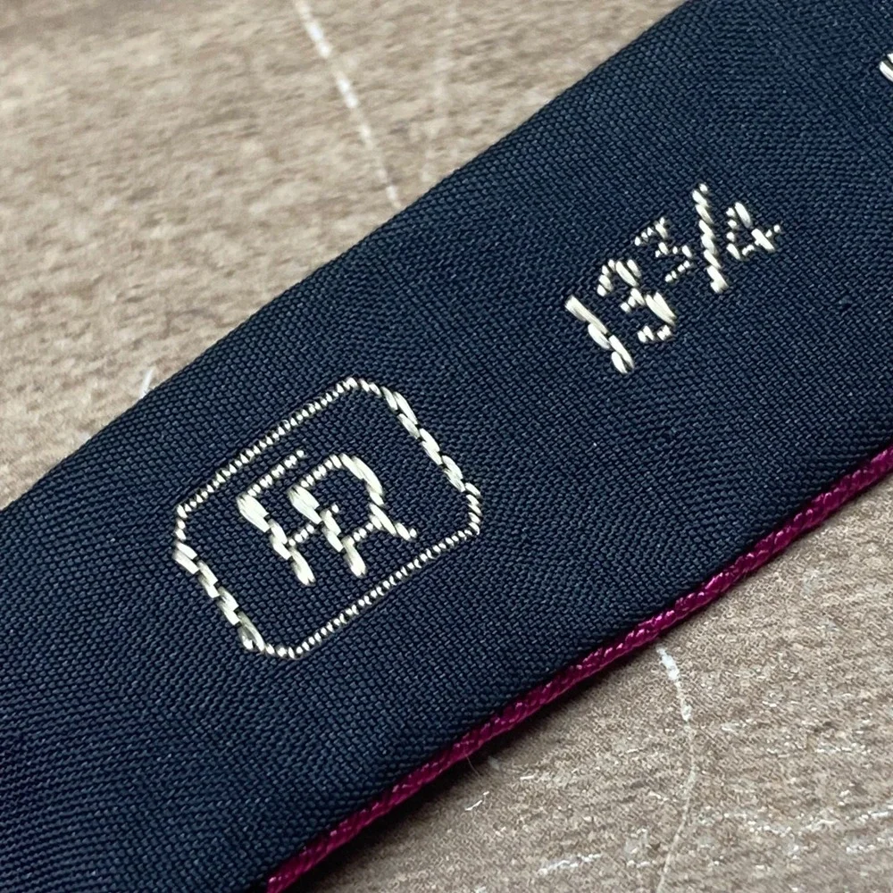 Vintage Ferrell Reed Repp Silk Bow Tie Magenta‎ Teal Striped Self Tie Adjustable